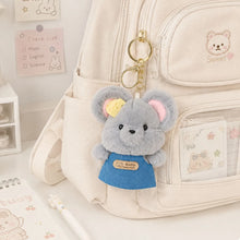 Load image into Gallery viewer, Cute Grey Mouse Fluffy Keychain - Tinyminymo