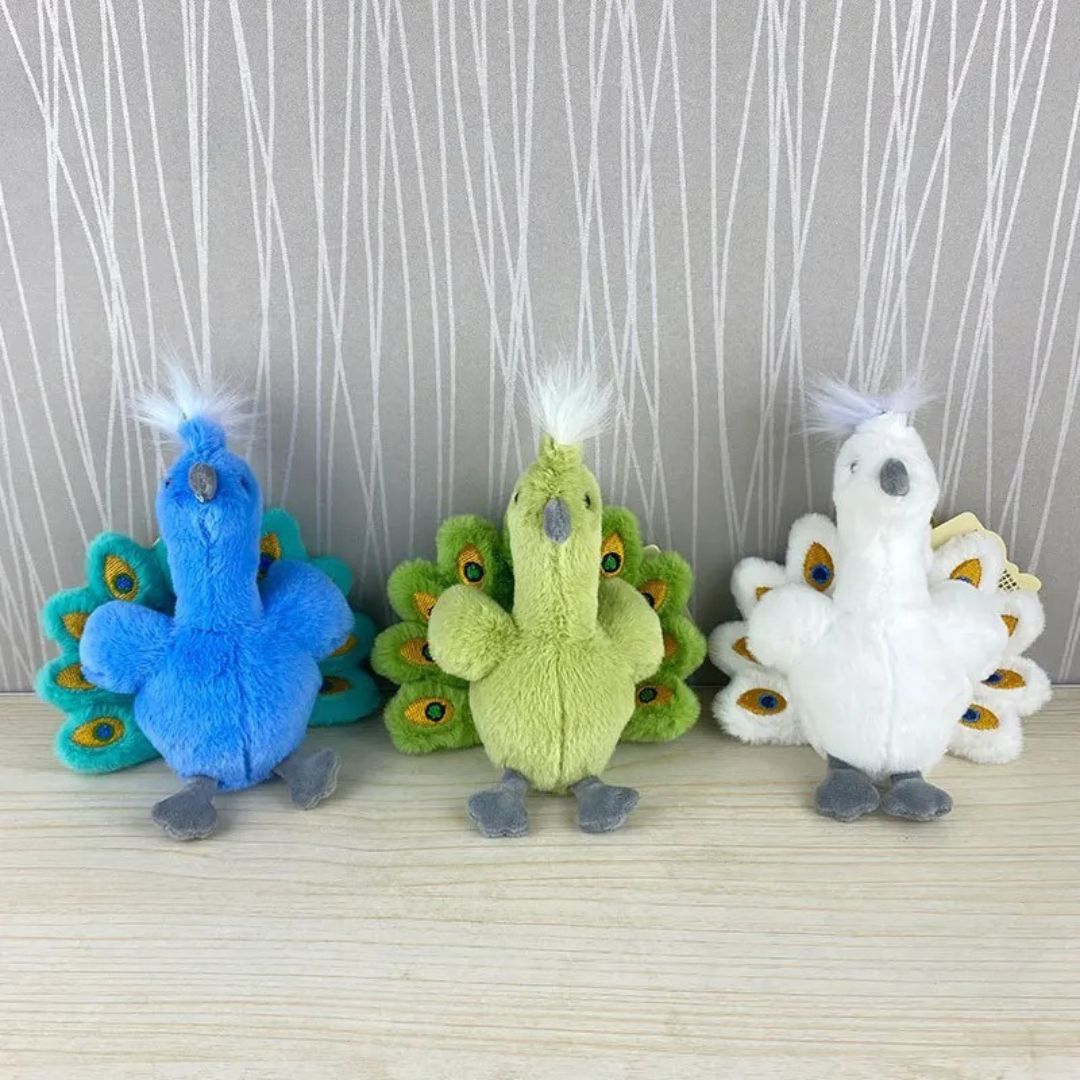 Three Colorful Peacock-shaped Keychains - Tinyminymo