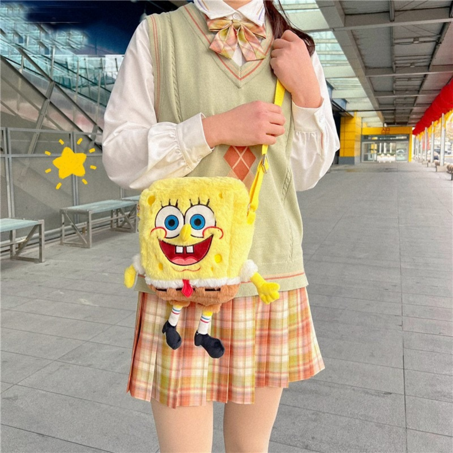 Plush Spongebob Sling Bag - Tinyminymo