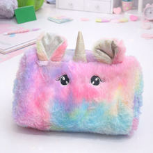 Load image into Gallery viewer, Pink Color of Plush Unicorn Zipper Pouch - Tinyminymo