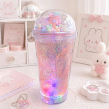 Load image into Gallery viewer, Peach Color Glittery Tumbler with LED Light - Tinyminymo
