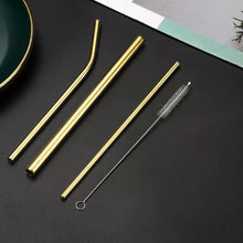 Load image into Gallery viewer, Gold Color Metal Straws - Tinyminymo