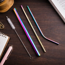 Load image into Gallery viewer, Set of 4 Multicolor Metal Straws - Tinyminymo