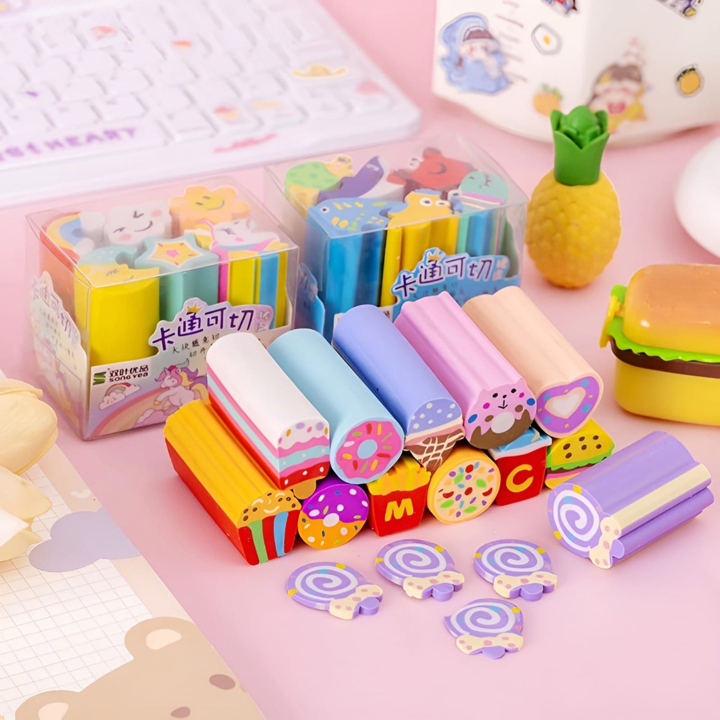 Sea Animal Long Eraser Set of 6 - Tinyminymo