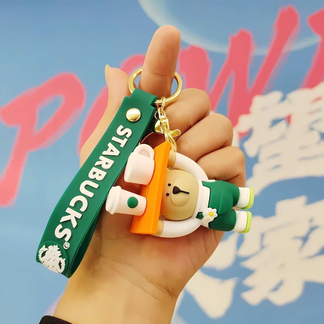 Starbucks Employee Bear 3D Keychain - Tinyminymo