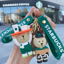 Load image into Gallery viewer, Starbucks Employee Bear 3D Keychain - Tinyminymo