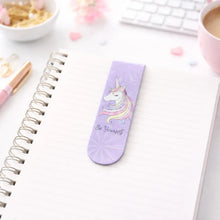 Load image into Gallery viewer, Purple Bookmark with Unicorn Design - Tinyminymo