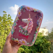 Load image into Gallery viewer, Pink Pouch with Unicorn Design -Tinyminymo