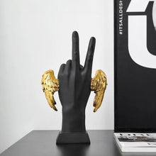 Load image into Gallery viewer, Victory Hand Sign with Golden Wings Showpiece - Tinyminymo