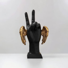 Load image into Gallery viewer, Victory Hand Sign with Golden Wings Showpiece - Tinyminymo