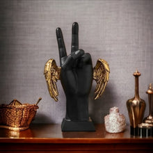 Load image into Gallery viewer, Victory Hand Sign with Golden Wings Showpiece - Tinyminymo