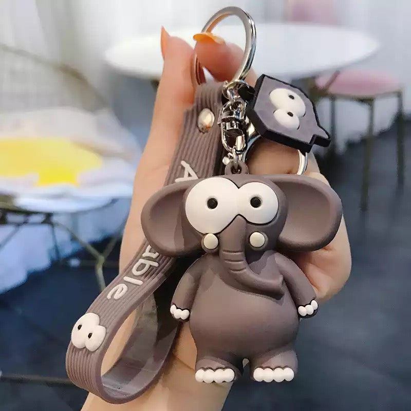 Adorable Elephant and Bull 3D Keychain - Tinyminymo