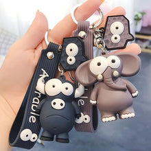 Load image into Gallery viewer, Adorable Elephant and Bull 3D Keychain - Tinyminymo