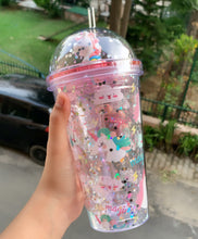 Load image into Gallery viewer, Glitter Unicorn Sipper - Tinyminymo