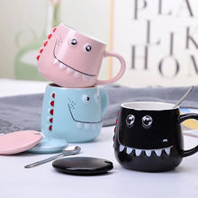 Load image into Gallery viewer, Big Teeth Dino Mug with Lid and Spoon - Tinyminymo