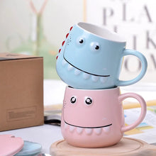 Load image into Gallery viewer, Big Teeth Dino Mug with Lid and Spoon - Tinyminymo