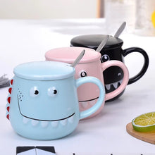 Load image into Gallery viewer, Big Teeth Dino Mug with Lid and Spoon - Tinyminymo