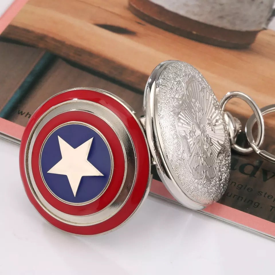 Captain America Pocket Watch Keychain - Tinyminymo