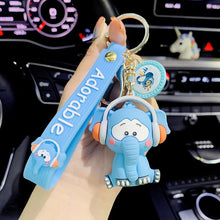 Load image into Gallery viewer, Cute Elephant with Headphones 3D Keychain - Tinyminymo