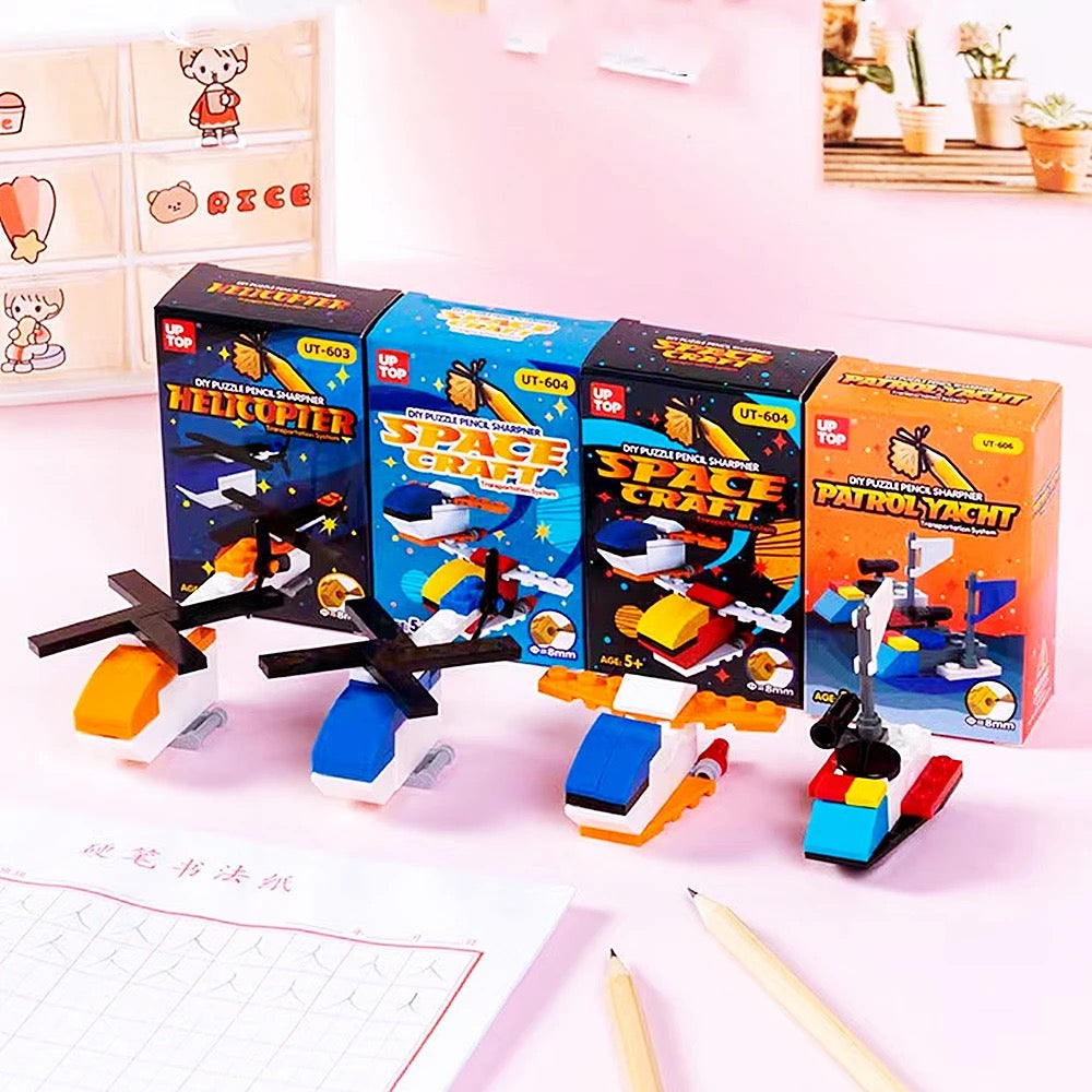 DIY Helicopter Puzzle Pencil Sharpener - Tinyminymo