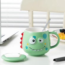 Load image into Gallery viewer, Dino Mug with Lid and Spoon - Tinyminymo