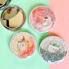 Load image into Gallery viewer, Kitty Glitter Pocket Mirror