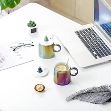 Load image into Gallery viewer, Holographic Christmas Mug with Lid and Spoon - Tinyminymo