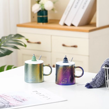Load image into Gallery viewer, Holographic Christmas Mug with Lid and Spoon - Tinyminymo