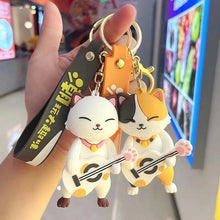 Load image into Gallery viewer, Kawaii Kitty with Guitar 3D Keychain - Tinyminymo