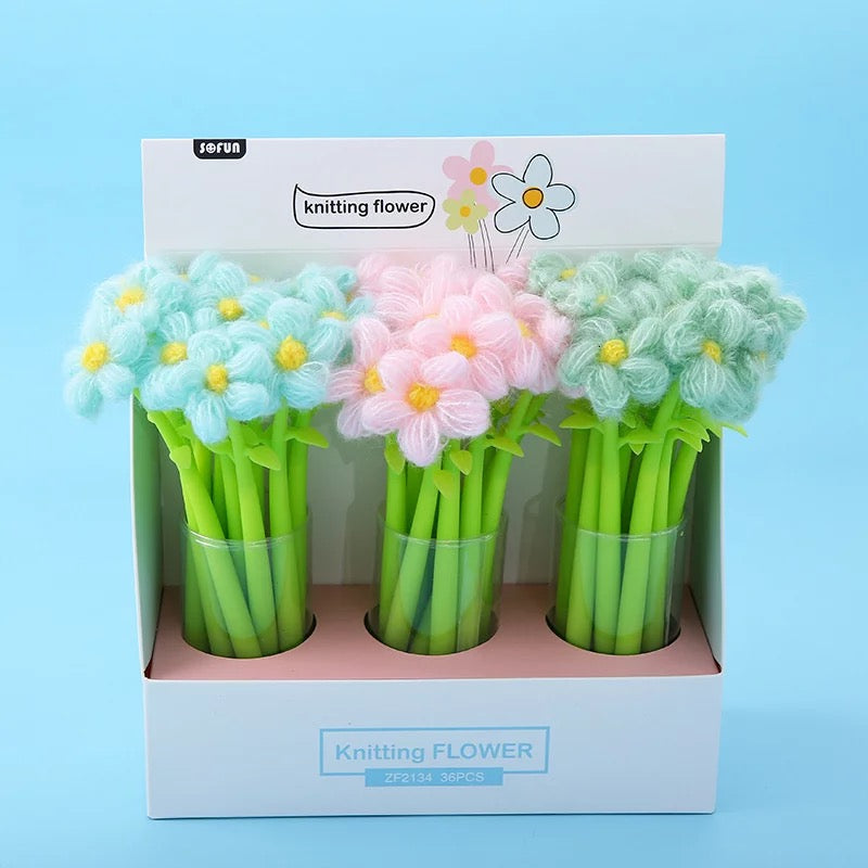 Knitted Flower Pen - Tinyminymo