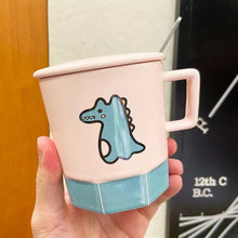 Load image into Gallery viewer, Little Dino Mug with Lid and Spoon - Tinyminymo