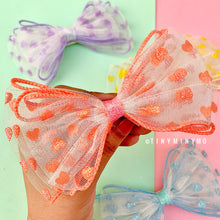 Load image into Gallery viewer, Mesh and Glitter Bow Clip - Tinyminymo