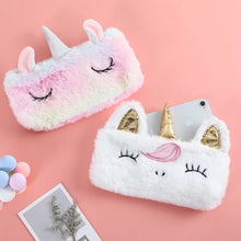 Load image into Gallery viewer, Plush Unicorn Pencil Pouch
