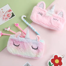 Load image into Gallery viewer, Plush Unicorn Pencil Pouch