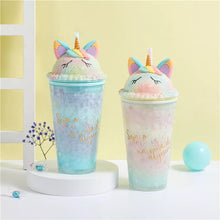 Load image into Gallery viewer, Rainbow Unicorn Double Walled LED Sipper - Tinyminymo