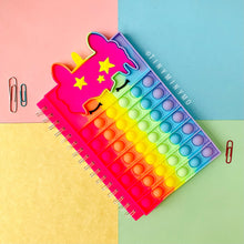 Load image into Gallery viewer, Rainbow Unicorn Pop It Notebook - Tinyminymo