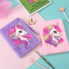 Load image into Gallery viewer, Magical Unicorn Plush Diary