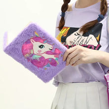Load image into Gallery viewer, Magical Unicorn Plush Diary