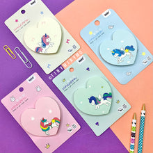Load image into Gallery viewer, Unicorn Heart-Shaped Sticky Notes