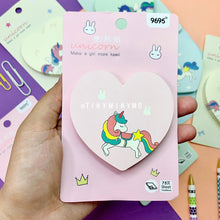Load image into Gallery viewer, Unicorn Heart-Shaped Sticky Notes