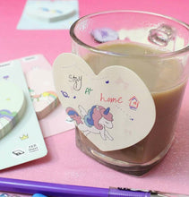 Load image into Gallery viewer, Unicorn Heart-Shaped Sticky Notes