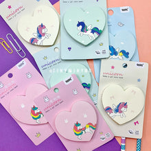Load image into Gallery viewer, Unicorn Heart-Shaped Sticky Notes