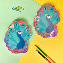 Load image into Gallery viewer, Holographic Peacock Notepad