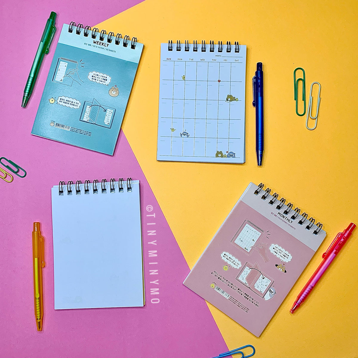 Weekly/ Monthly Spiral Notepad with Pen