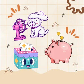 Hand Fan Piggy Band Tissue Boxes - Tinyminymo