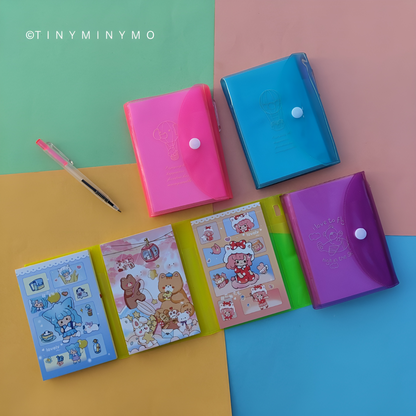 3 Fold Button Pocket Diary with Pen - Tinyminymo
