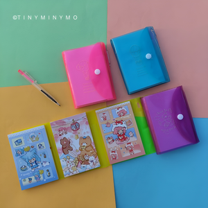 3 Fold Button Pocket Diary with Pen - Tinyminymo