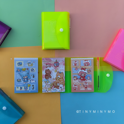 3 Fold Button Pocket Diary with Pen - Tinyminymo