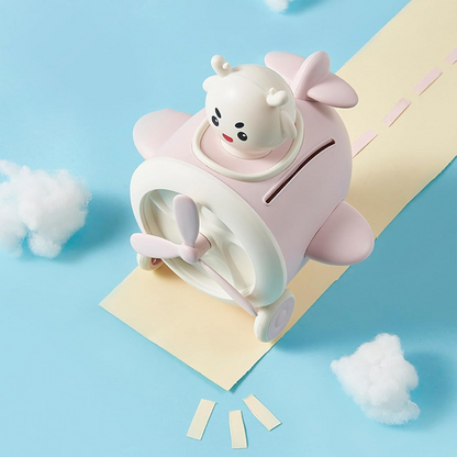 Cute 3D Airplane Piggy Bank from Top Angel - Tinyminymo