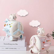 Two cute 3D Airplane Piggy Bank with Books and Decorative Elements - Tinyminymo